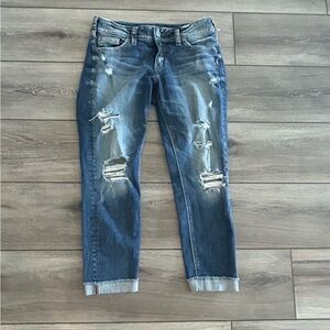 Silver Jean cuffed Suki skinny Crop Sz W30/L25